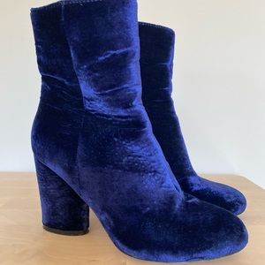 Saks Fifth Ave. Blue Velvet Bootie